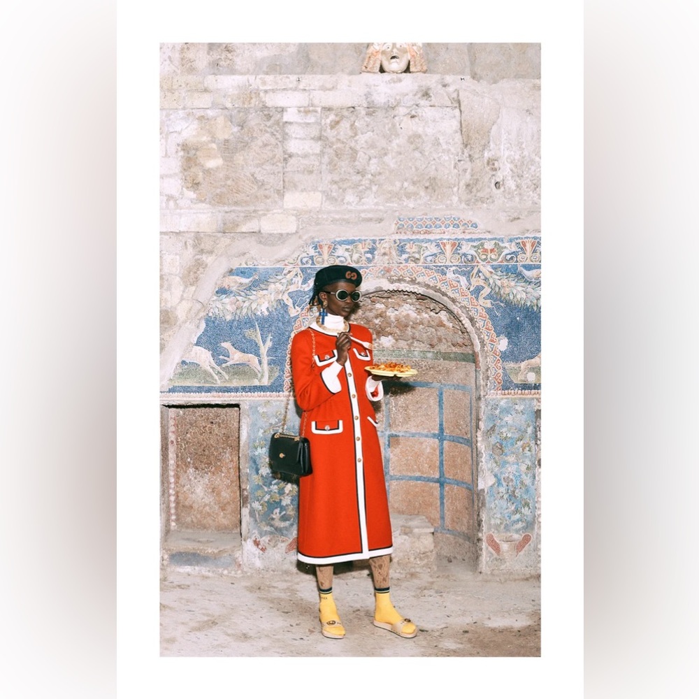 Gucci red wool coat 38